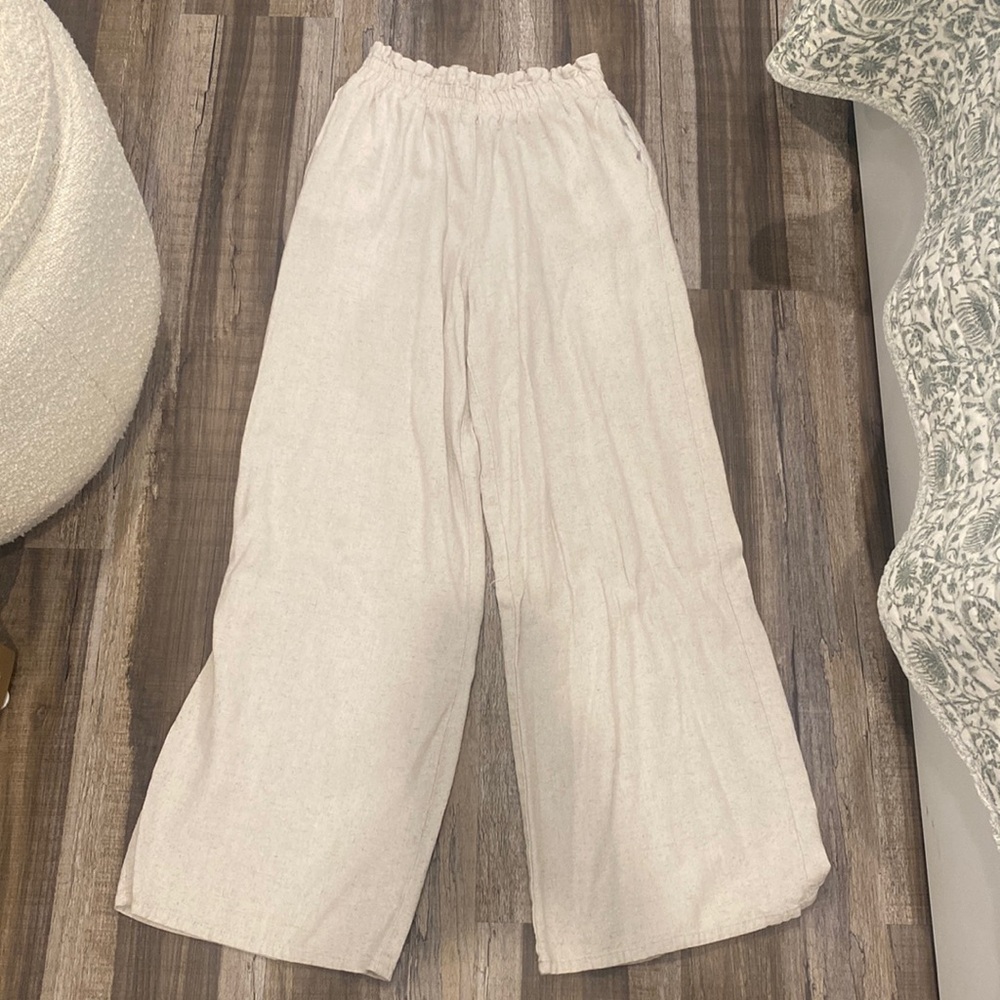 Aqua Linen Pants